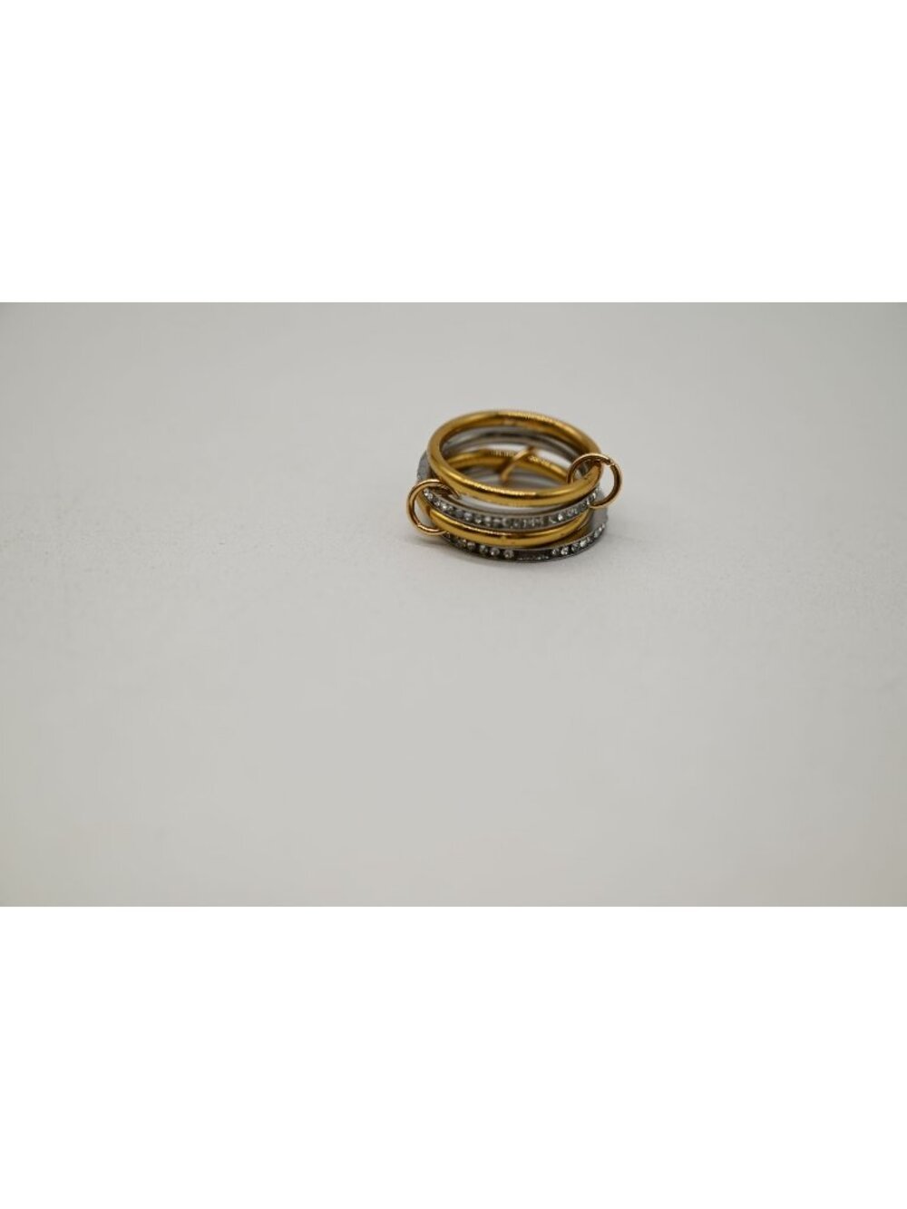 NWOT Josslyn Stainless Steel Stackable Plain Band Rings Linked Layered Look
